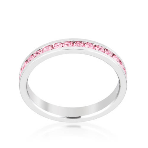Stylish Stackables Pink Silver Ring #7 *USA IMPORT* Local Stock